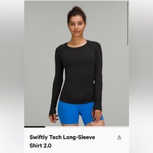 lululemon black long sleeve swiftly tech 2.0